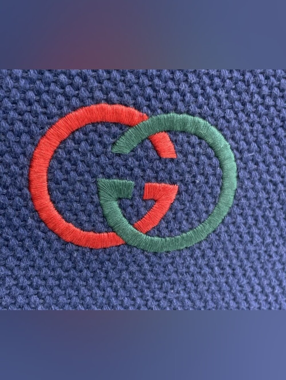 SALE! Authentic Gucci Interlocking G Sherry Line Cotton Leather Navy Tote W/DB - Picture 10 of 17